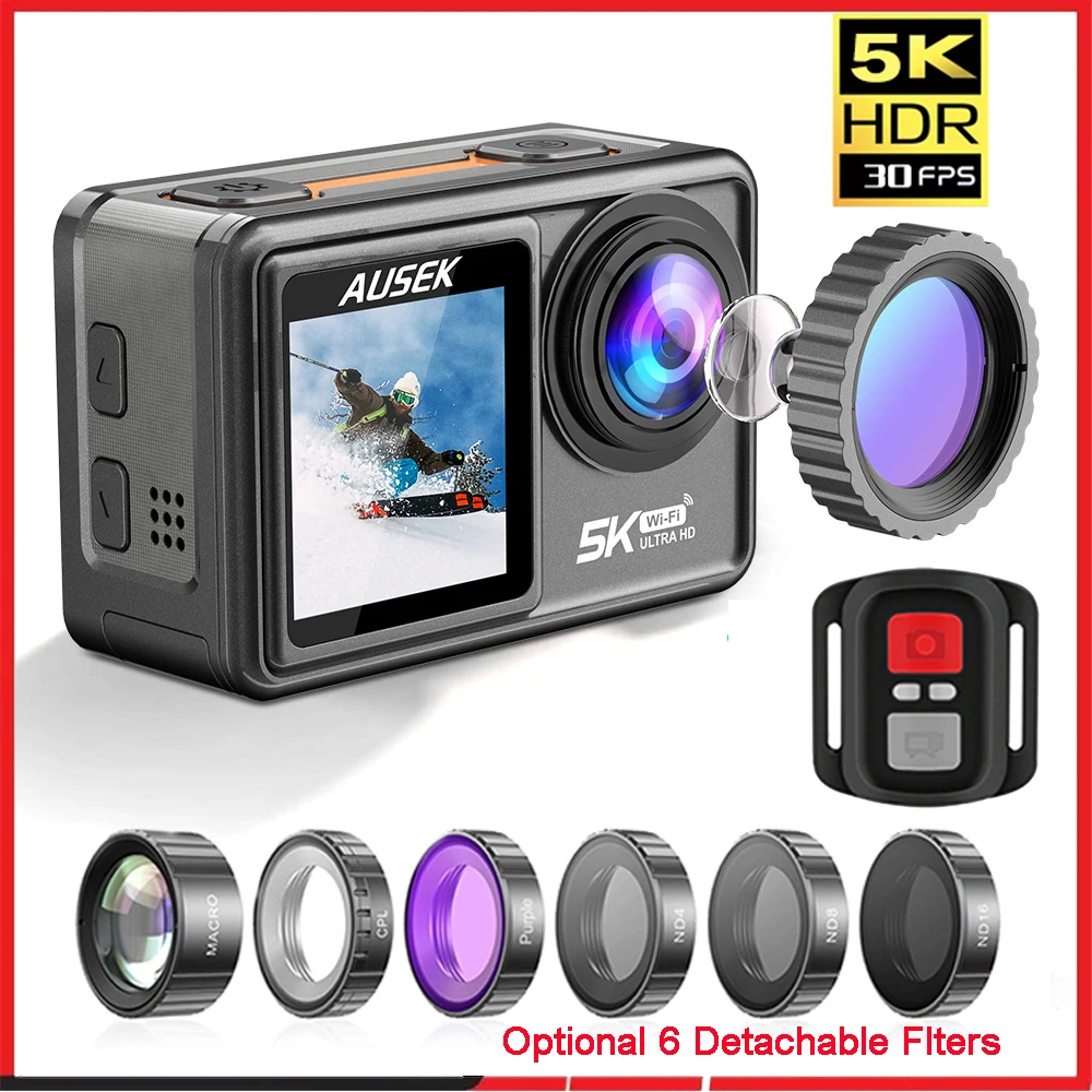 Car Accessories Online - Caméra d'action AUSEK M81TR 5K 4K60FPS