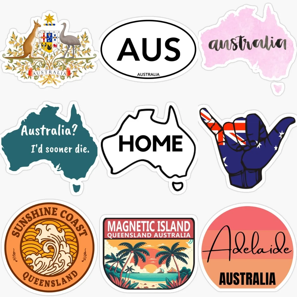 Car Accessories Australia - Autocollant créatif en PVC kangourou, carte