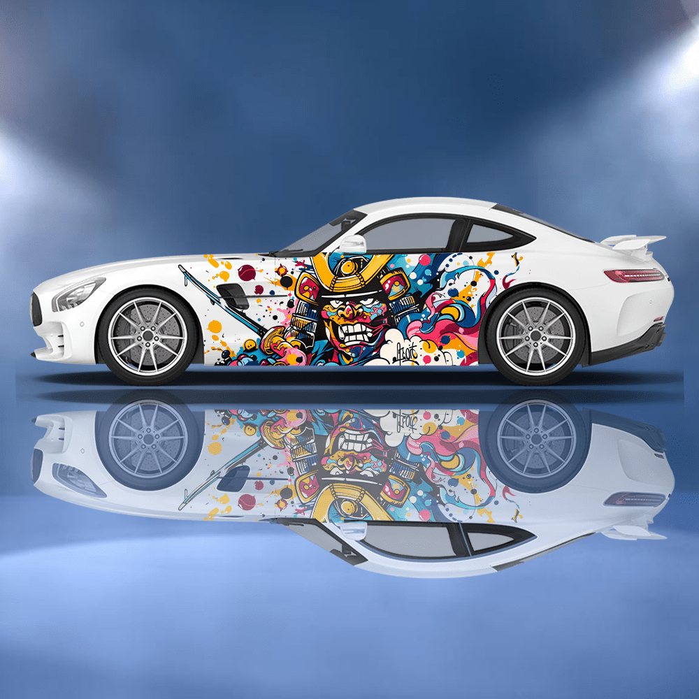 Car Accessories Japanese - Autocollant en vinyle coloré pour voiture,