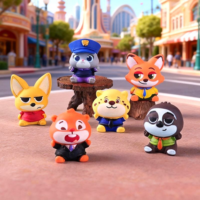 Car Accessories Cute - Petite figurine en résine Zootopia, décoration