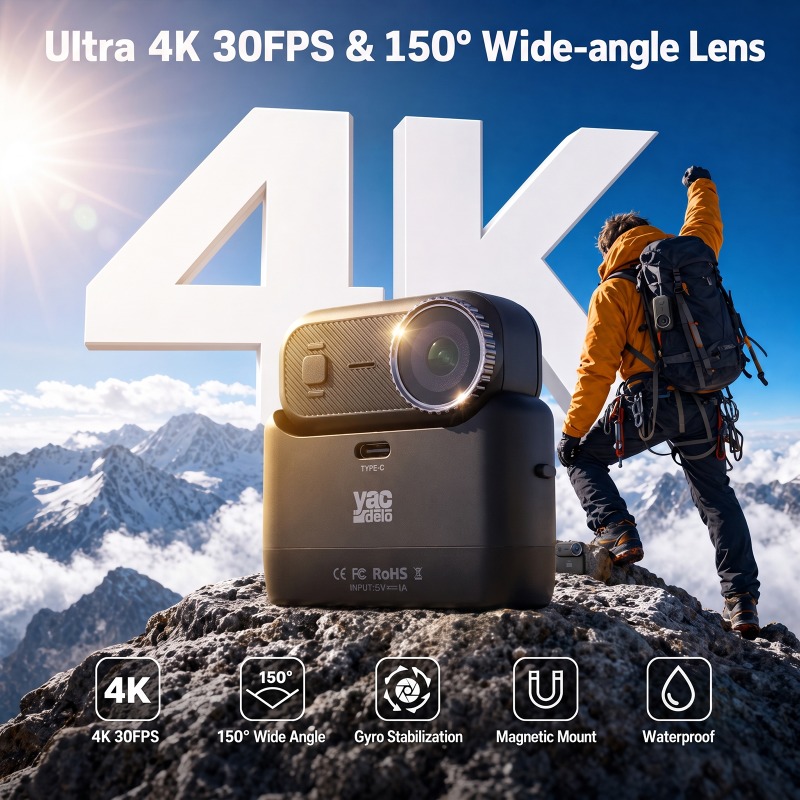 Car Accessories Online - Caméra d'action APEX 4K, mini caméra