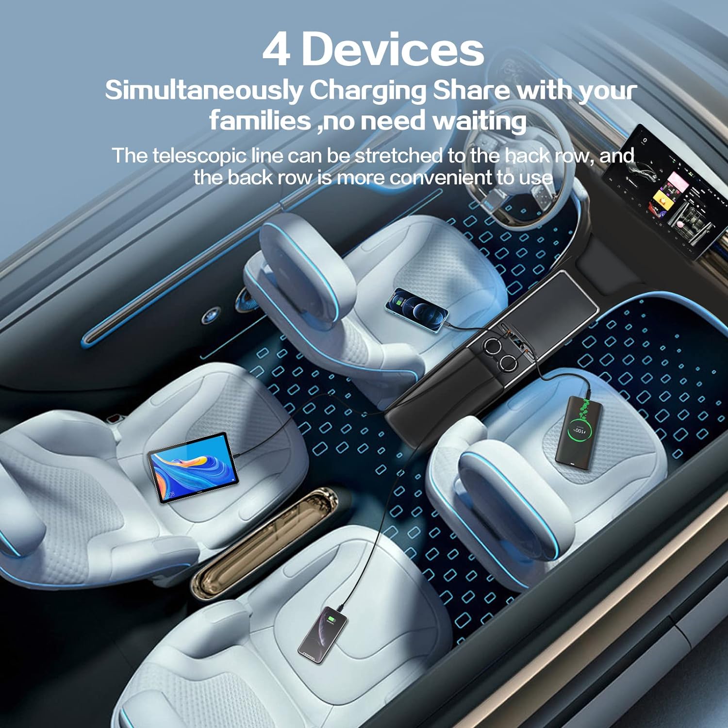 Car Accessories Logo - Chargeur USB de voiture multi-ports pour