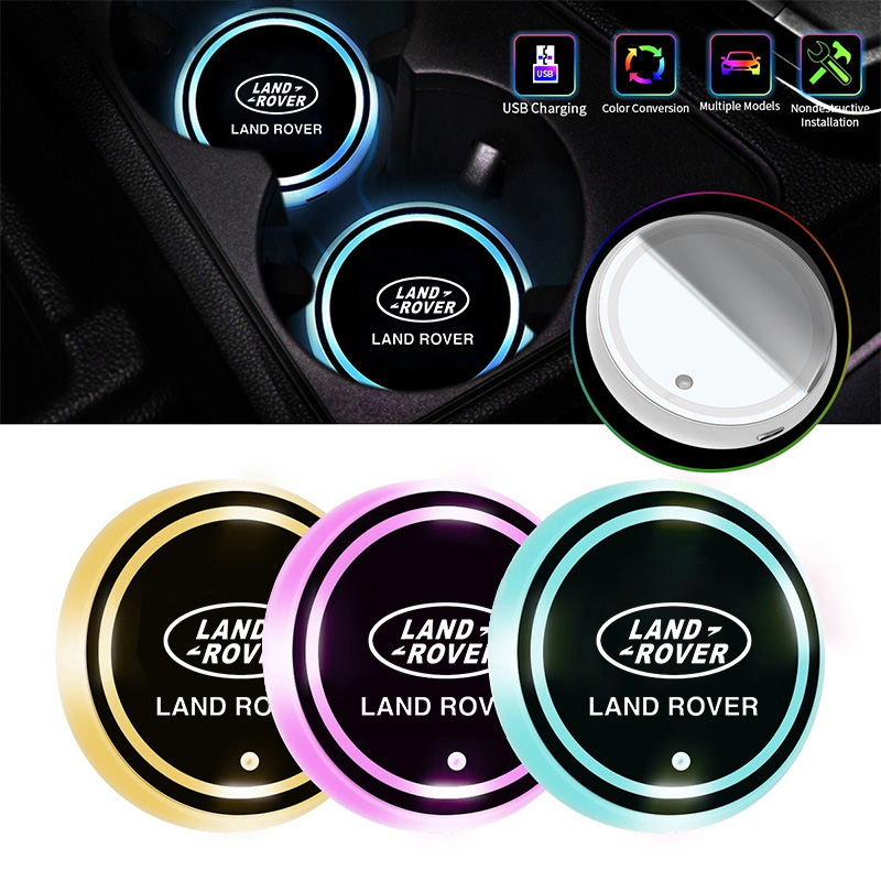 Car Accessories Logo - Sous-verre lumineux LED coloré pour porte-gobelet