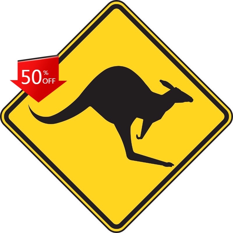 Car Accessories Australia - Autocollant Kangourou : Panneau de signalisation