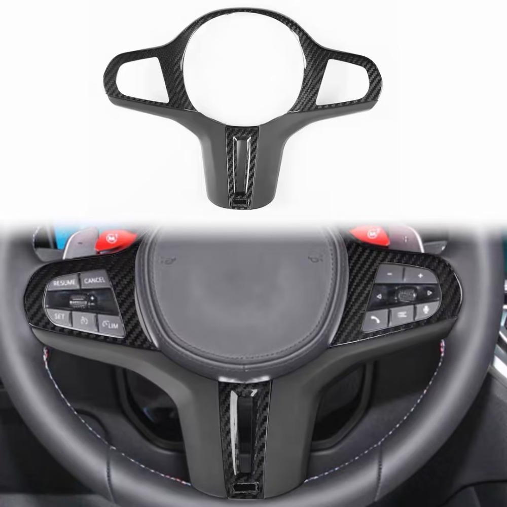 Steering Wheel Cover - Couvre-volant en fibre de carbone compatible