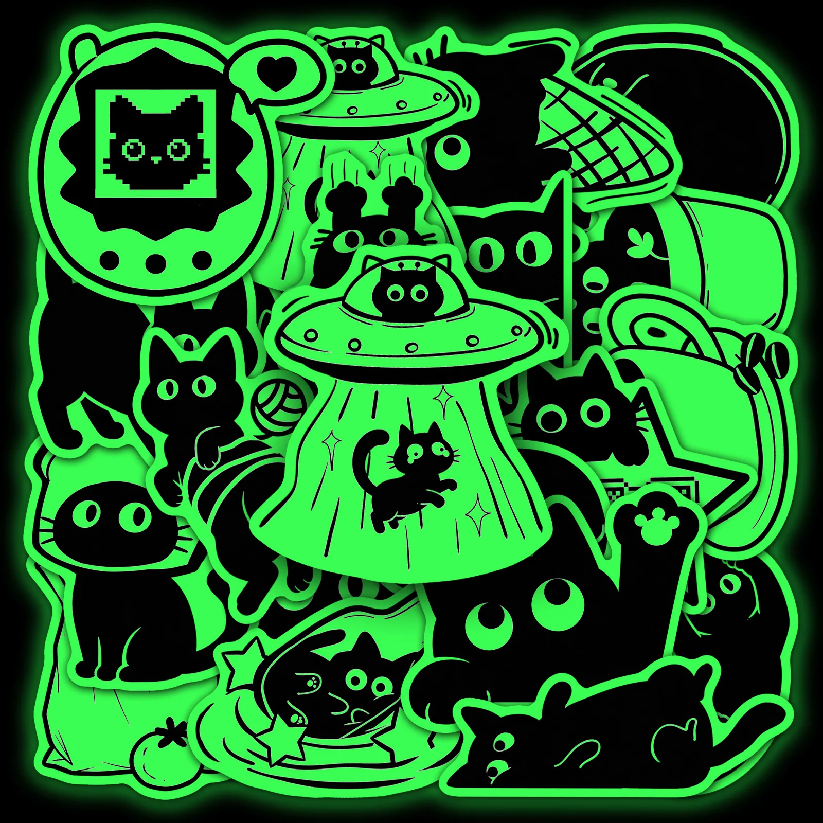 20 autocollants chat noir phos - Car Accessories List avis et prix