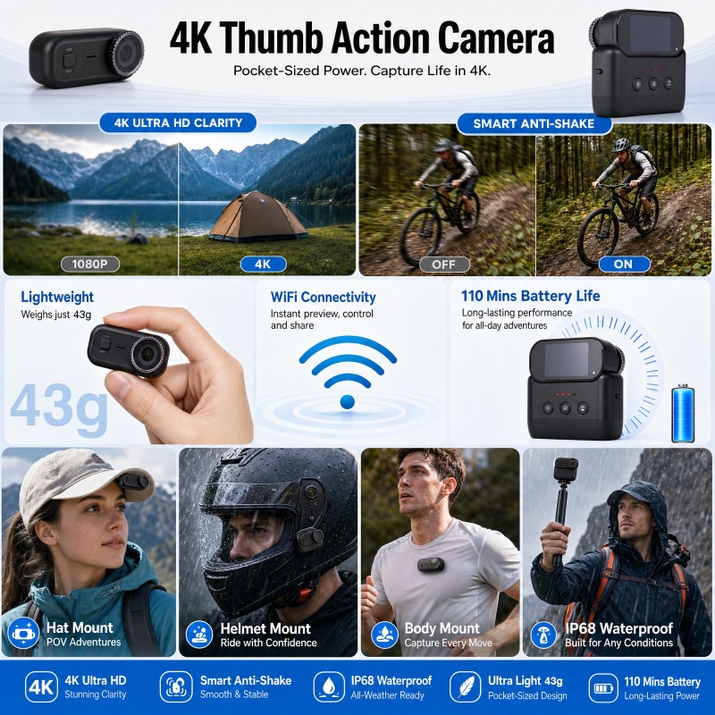 Caméra d'action APEX 4K, mini  - Car Accessories Online avis et prix